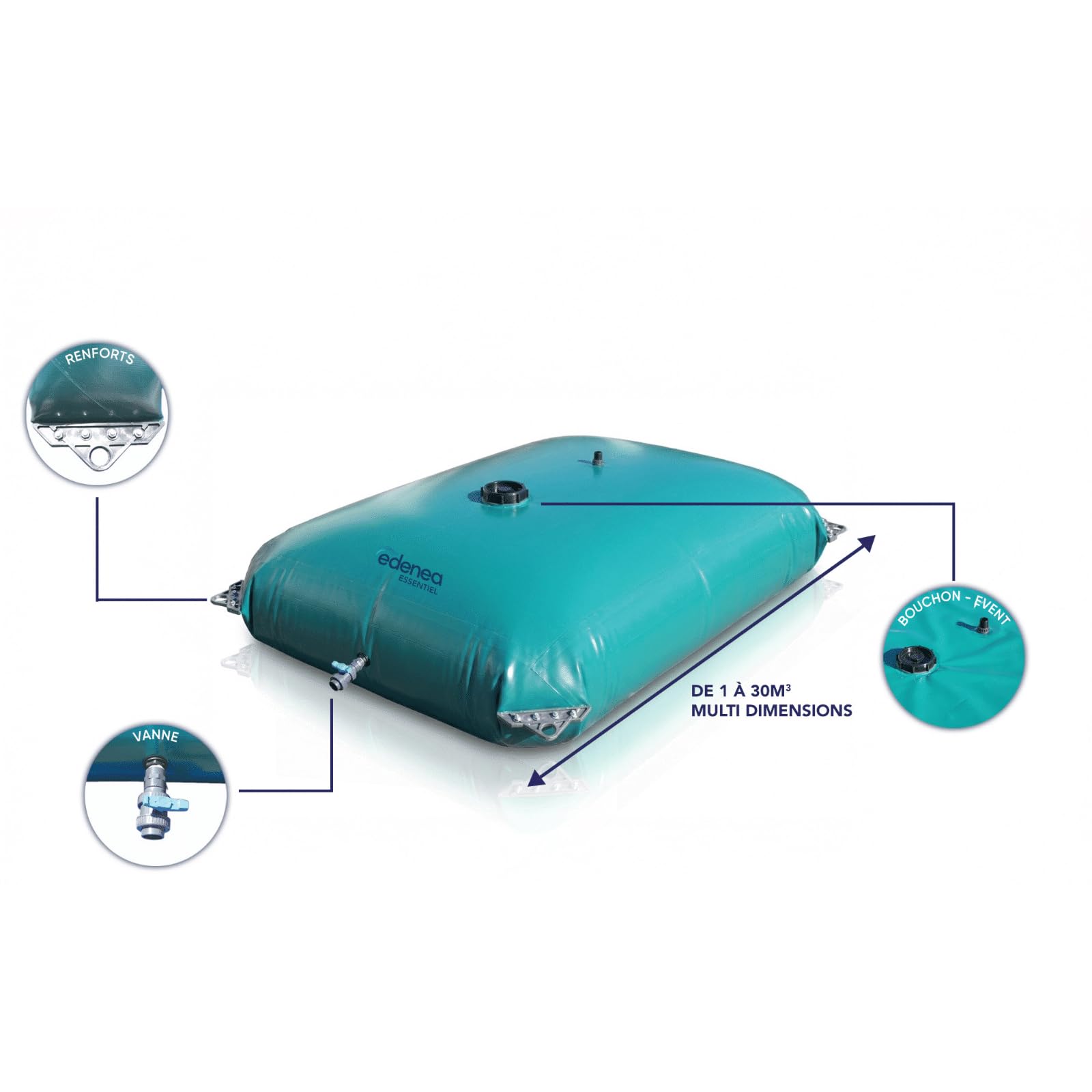 Citerne Souple Récupération Eau de Pluie 5000L Multi Usages Arrosage Jardinage Bricolage