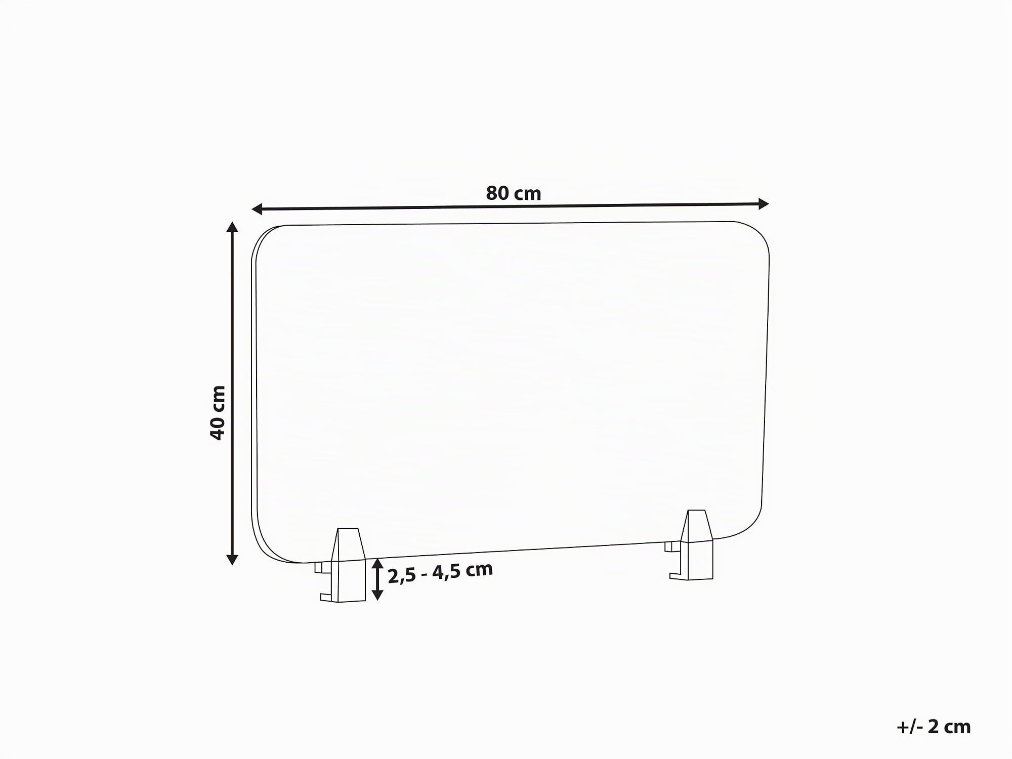 Beliani Séparateur de Bureau Vert Synthétique et Polyester 80 x 40 cm Ecran Visuel Wally