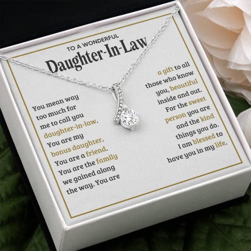 Gifts For Daughter in Law Necklace From Mother in Law For Christmas Birthday Gifts For Bonus Daughter on Wedding Day with Message Card and Gift Box2