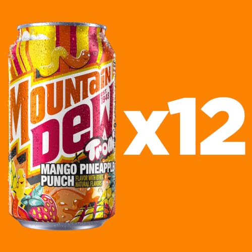 Image of Mountain Dew Soda, Trolli Mango Pineapple Punch, 12 fl oz Cans, (12 Pk)