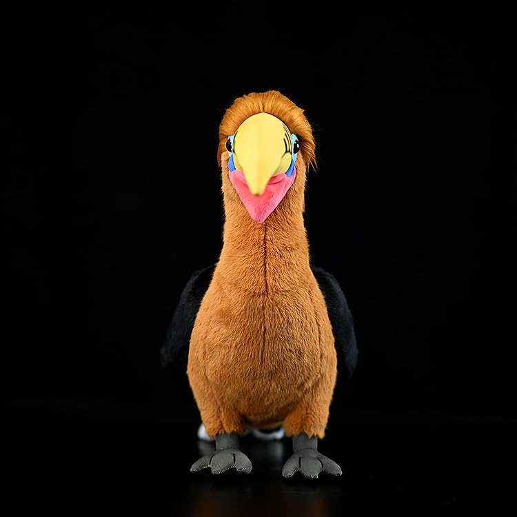 Realistico peluche bucero dal collo rossiccio