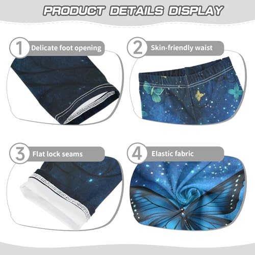 Blue Eleghant Butterfly Stars Girls Casual Leggings for Kids Printed Long Pant Bottoms Stretch and Soft3