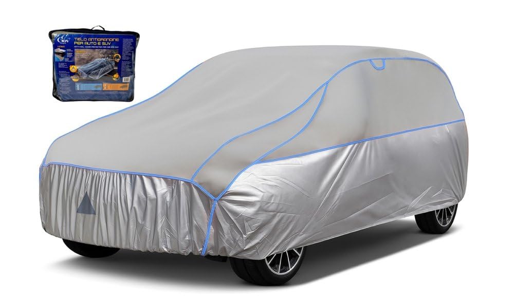 GEV Telo antigrandine auto suv con copertura finestrini S– Protezione per Parabrezza, Tetto, Cofano, Vetri Laterali e Baule – Antigrandine, Impermeabile e Antigraffio - 430 * 145 * 175 cm