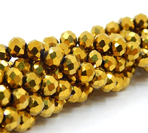 Perlin Pack of 160 Czech Bohemian Crystal Beads, 3 mm x 2 mm, Czech Beads, CZ Glass Faceted Rondelle Beads, Glass Beads