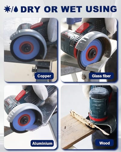 Image of 3-Inch HSS Circular Saw Blade Set - 4-Piece Cutting Discs for Soft Metal Copper Aluminium Wood Plastic - Compatible with Angle Grinders and Circular Saws with a 3 /8 inch (10mm) Arbor