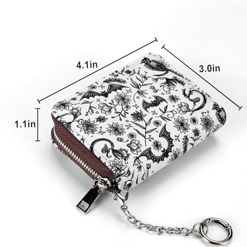 Image of Mayski Credit Card Holder, Zipper Credit Card Wallet for Women, Small Accordion Card Cases Holder, KeyChain Wallet, Business Card Holder, Bat