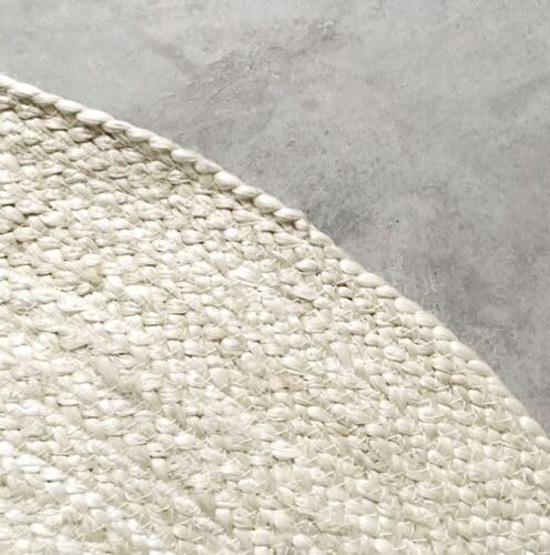 Tapis ovale en jute fait à la main Blanc cassé 0,8 x 1,2 m