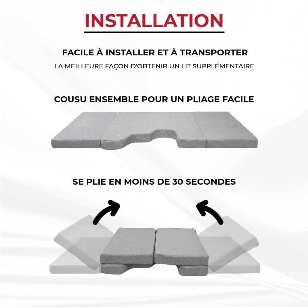 K'Foam Matelas Pliable pour lit Avant de Camping-Car Mercedes Viano, Couleur Grise (2003-2014) W639
