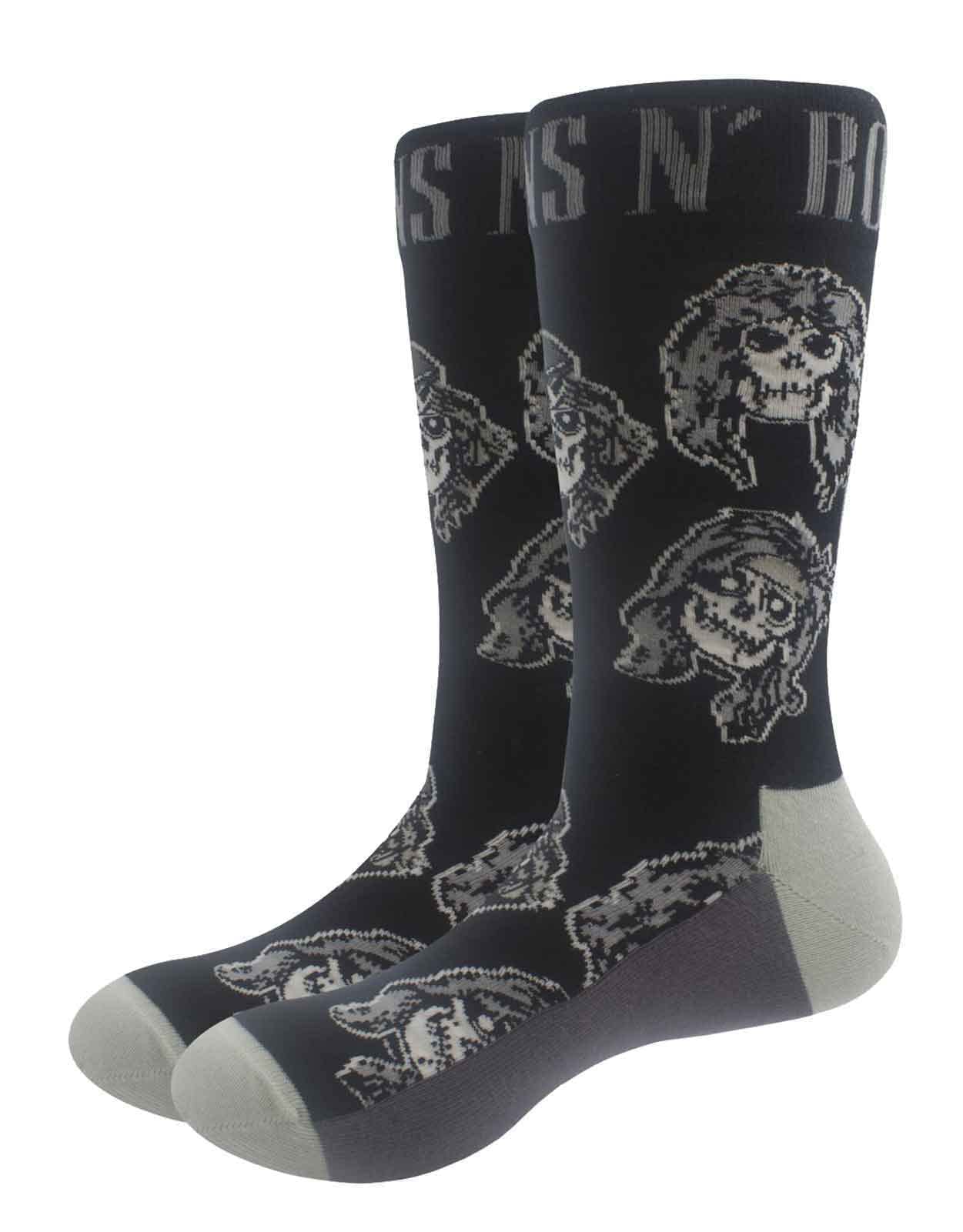 Guns N' Roses Guns N Roses Skulls Band Monochrome 7/11 GNR Socks Black 10x20cm