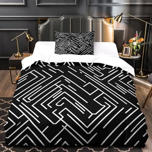 Parure de lit unique 3 pièces microfibre ultra douce housse couette 135x200 - 3