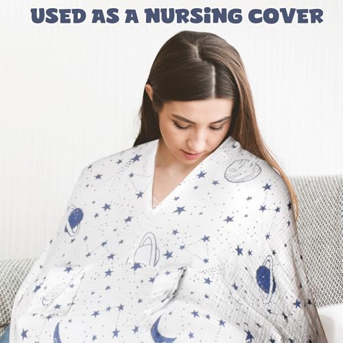 Image of Muslin Car Seat Cover for Babies, Baby Carseat Cover for Boys Girls, Breathable Infant Car Seat Canopy, Multiuse Baby Carrier Cover & Nursing Breastfeeding Cover(White)