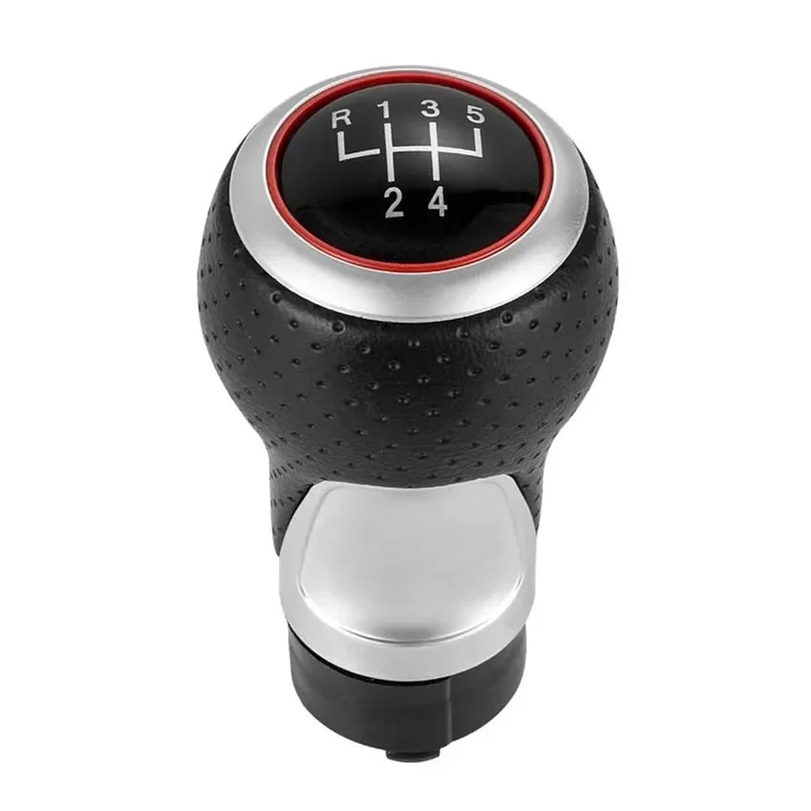 VAVGKDKPZB Shifter Lever Handle for Seat Leon MK1 Leather Shifter Car Gear Shift Knob 12mm 5/6 Speed Handle(Red 5 Speed-R13524)