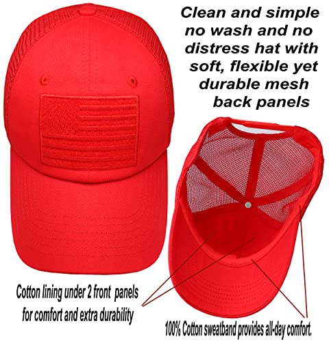 Image of Antourage American Flag Unconstructed Unisex Mesh Snapback Baseball Hat Cap for Men and Women +2 Patriotic Patches Included