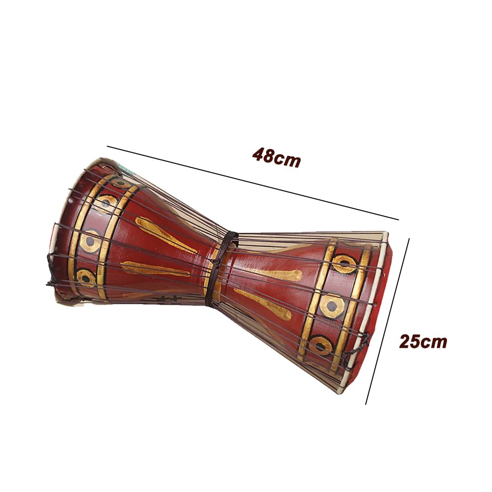 Tamburo Sottile, Lungo 48 Cm/Diametro 25 Cm, Suono Chiaro E Risonante, Un Accessorio Per Spettacoli Di Festival