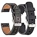 Galaxy Watch 46mm Band, Gear S3 Bands, for Samsung Gear S3 Frontier Classic 22mm Watch Band Leather, Screen Protector 1pcs, for Samsung Galaxy Watch 46mm Band Men Women Smart Watch Strap (Black)