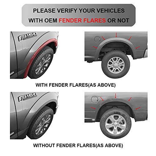 Image of RMOURTEKK Mud Flaps Compatible with Ford 2017-2024 F250 Without OEM Fender Flares Custom Front and Rear Mud Guard Set(4pc Set)