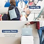 BEDELITE Travel Blanket with Bag, Ultra-Soft Jacquard Fleece Blanket with Luggage Sleeve & Backpack Clip, Airplane Blanket Travel Essentials, Blue - Image 5