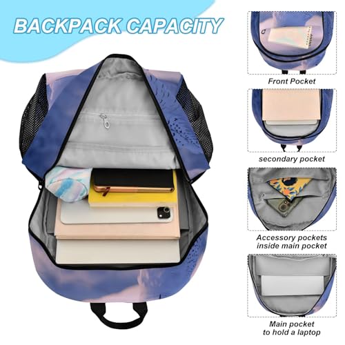 Travel Backpack Lunch Bag Set for Hiking Picnic, Backpacks with Insulated Lunch Box Winter Owl Print4