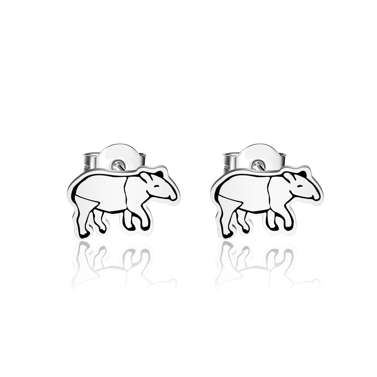 OKEYCH Tapir Lover Gift Tapir Stud Earrings Tapir Breeder Jewelry Who Loves Malayan Tapir Gift Mountain Tapir Merch