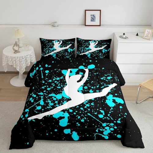 Funda Nordica Cama 90 Gimnasia Juego de Ropa de Cama de Suave Microfibra (Niñas Niños), Transpirable Fundas Nordicas 150x220 cm + 2 Fundas de Almohada 50x80 cm