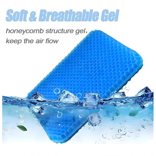 Image of UPLEVELBUCKET Gel Seat Cushion - Soft Sitter Double-Layer Honeycomb Gel Cushion with Cloth Cover - Cooling, Ergonomic Pressure Relief for Office Chair, Wheelchair & Car Seat Pads