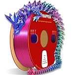 Reprapper PLA Filament 1.75mm 1KG – Green/Blue/Rose Red Tri Colour Silk PLA Filament, Multicolour Filament for 3D Printers, Shiny Rainbow 3D Printing Filament, High Gloss & Easy Printing