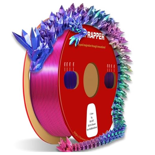 ⚡ Reprapper Tri Color coextrusion pla Filament 1.75mm for 3D Printer, Multicolor Like Dual Color Rainbow PLA, 2.2lbs (1kg), Silk PLA Green/Blue/Rose Red