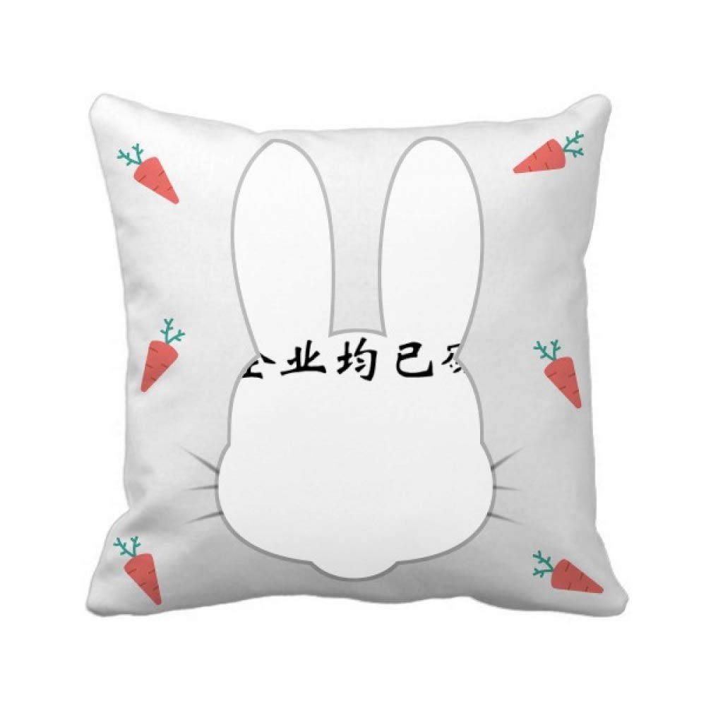 Mots chinois sur coussin carré lapin pour soulager le dos et embellir un canapé vide