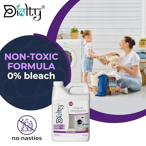 Image of liquid detergent 5 litre top load front load, detergent liquid for washing machine - Eco-friendly, Non-toxic (Lavender)