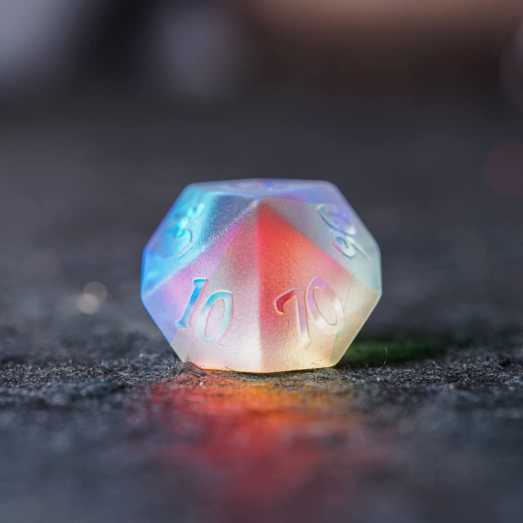 LANGWEI D&D Dice Set Joli Cristal Polyédrique Jeu De Rôle Dés pour Donjons Et Dragons Pathfinder Shadowrun Jeu De Rôle, Cadeau Créatif