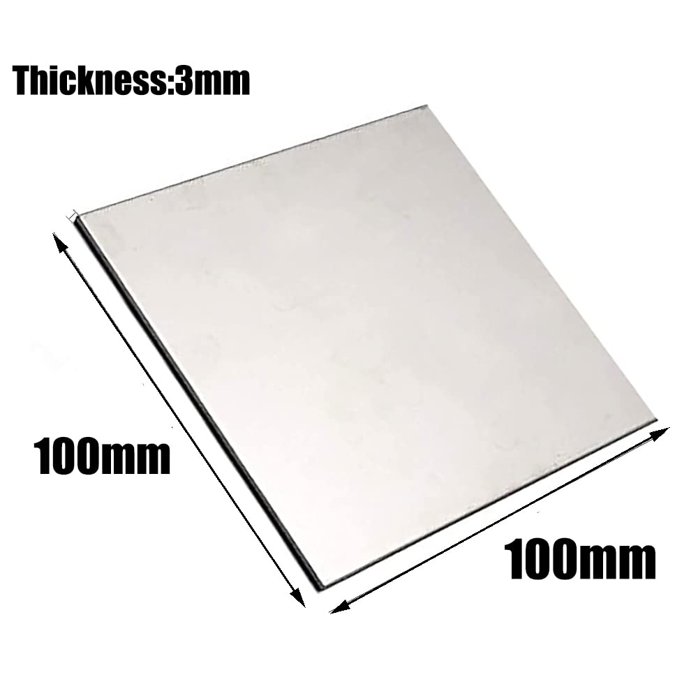 Lámina de Titanio - TA2 Ti Placa de Metal para Industrial y Decoración,100x100x3mm