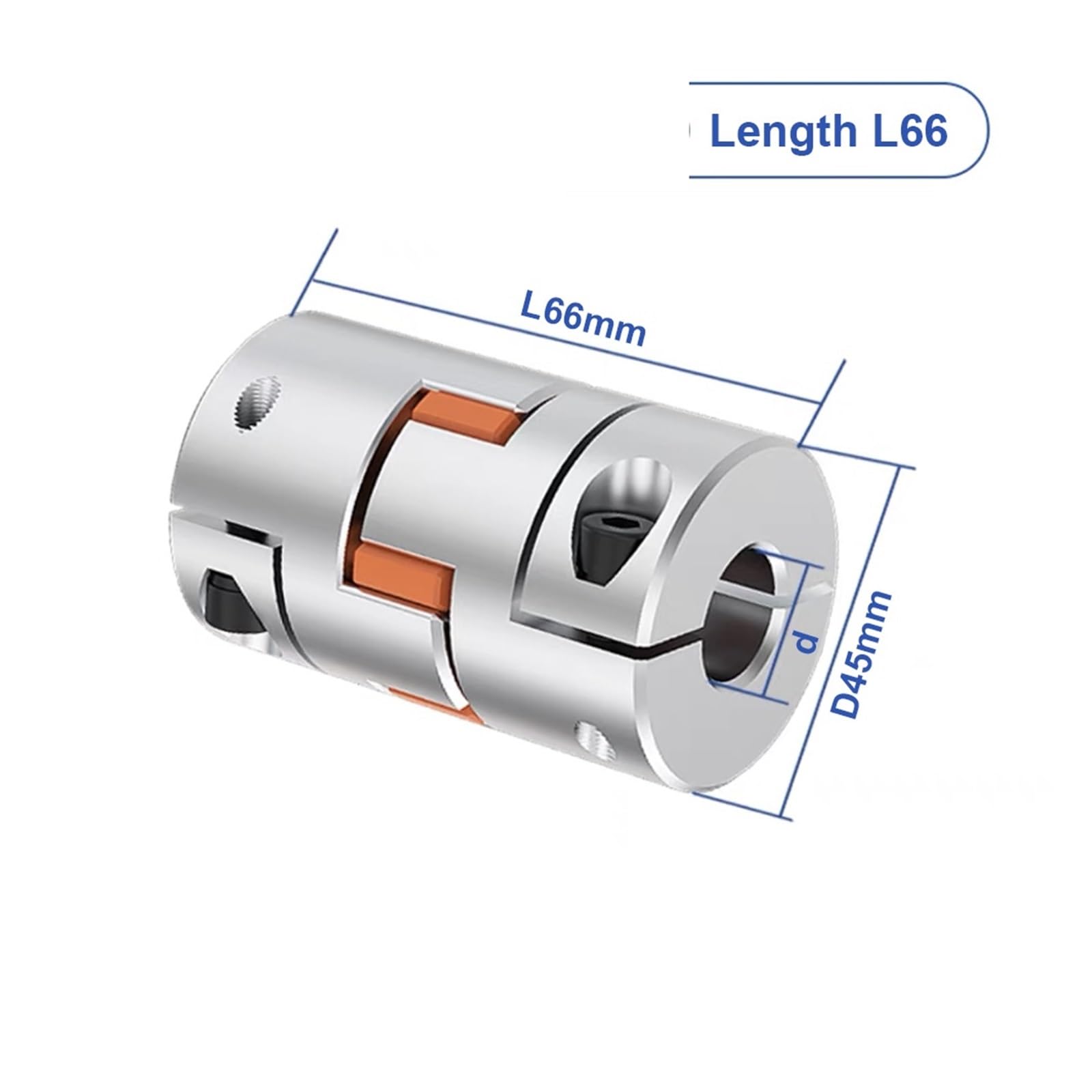 Accouplement d'arbre Flexible, coupleur CNC D45L66 Plum Jaw Coupling