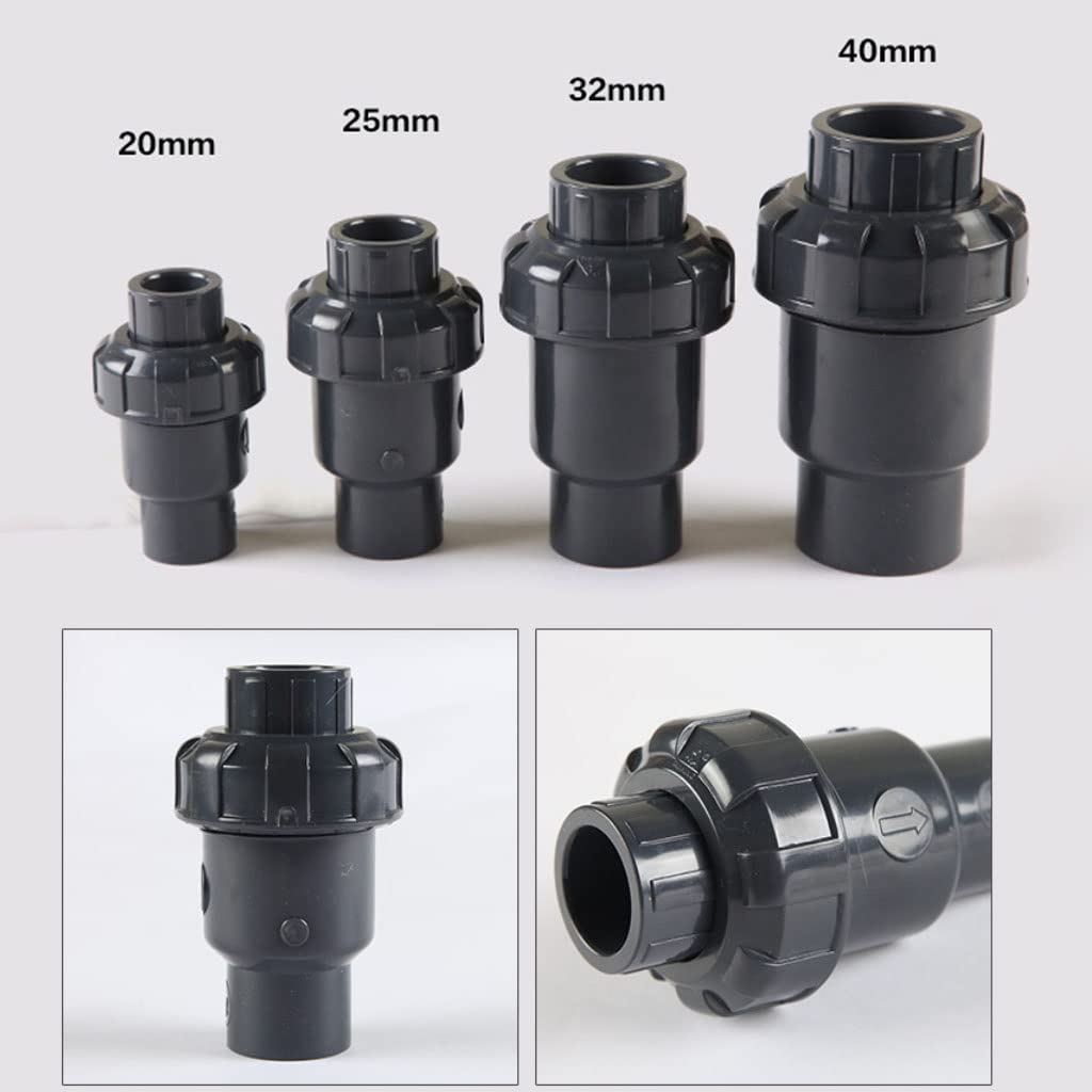 Válvula de retención - 1 pieza 20 25 32 40 50 mm Válvula de retención, accesorios de tubería de PVC Piezas del sistema de plomería Conector de tubo de agua Tubería de agua Valor UPVC sin retorno (tama