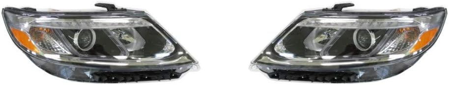 KarParts360 For Kia Sorento Headlight Assembly 2014 2015 Pair Driver and Passenger Side w/LED Accent EX/SX CAPA Certified For KI2502165 | 92101 1U600