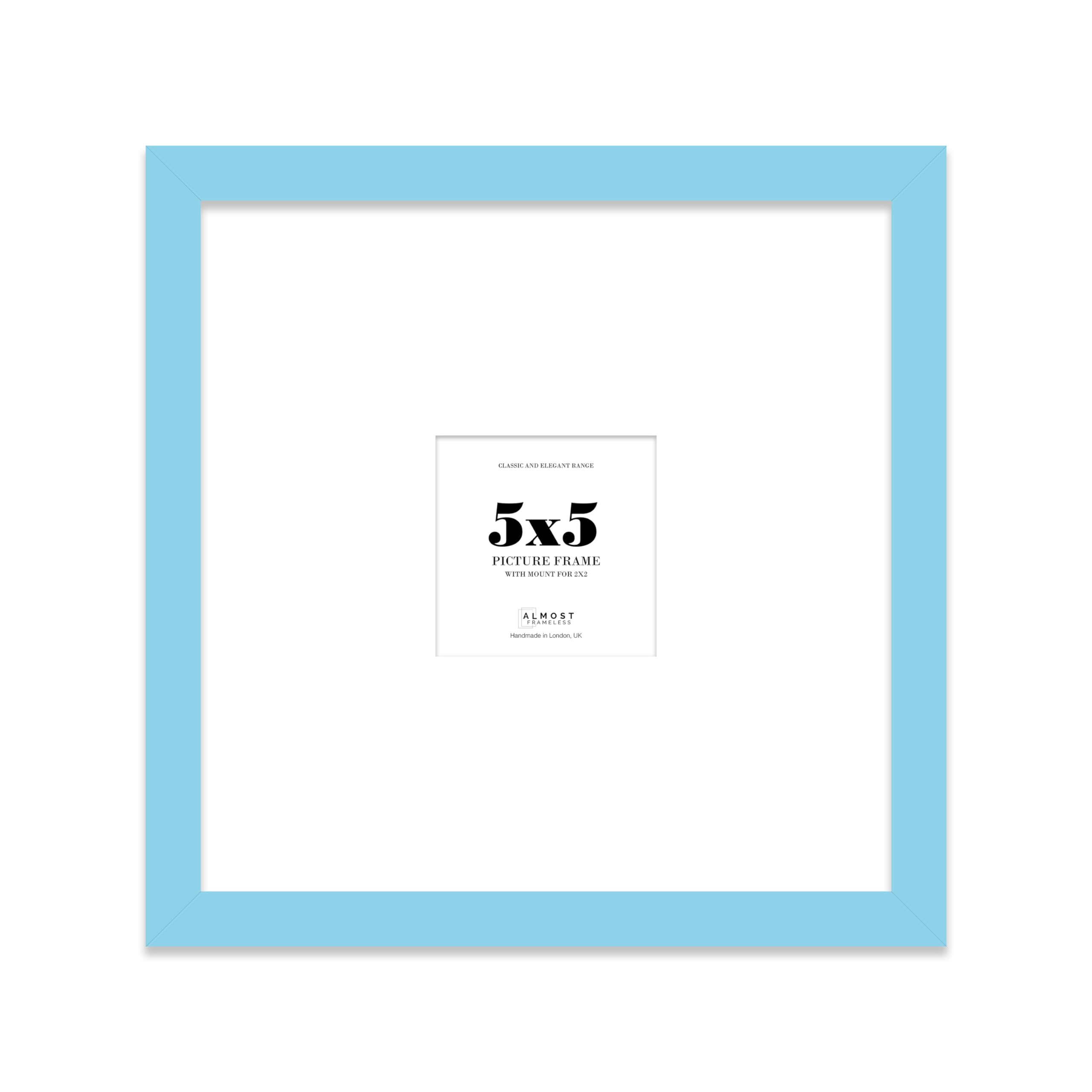 5X5" Light Blue Picture Frame5X5" Square Frame With 2X2" Mount For 5X5"/2X2" Pictures Luxurious Style Gallery Wall1 Pack from B&Q