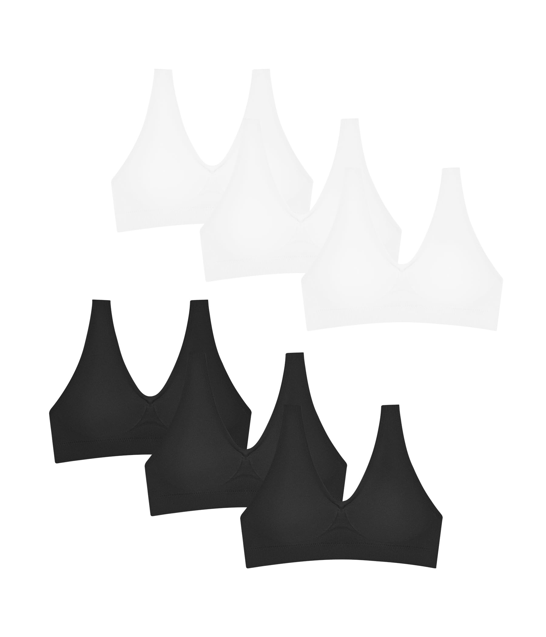 Sujetador Deportivo sin Costuras para Niñas Power Flower Pack de 6 con Almohadillas Extraíbles Multicolor 8-14 Años