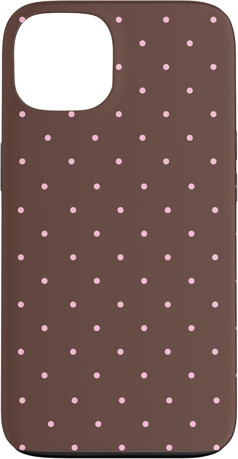 Brown and Pink Polka Dots Classic Polkadots Boho Simple Case for iPhone 13 Pro Max