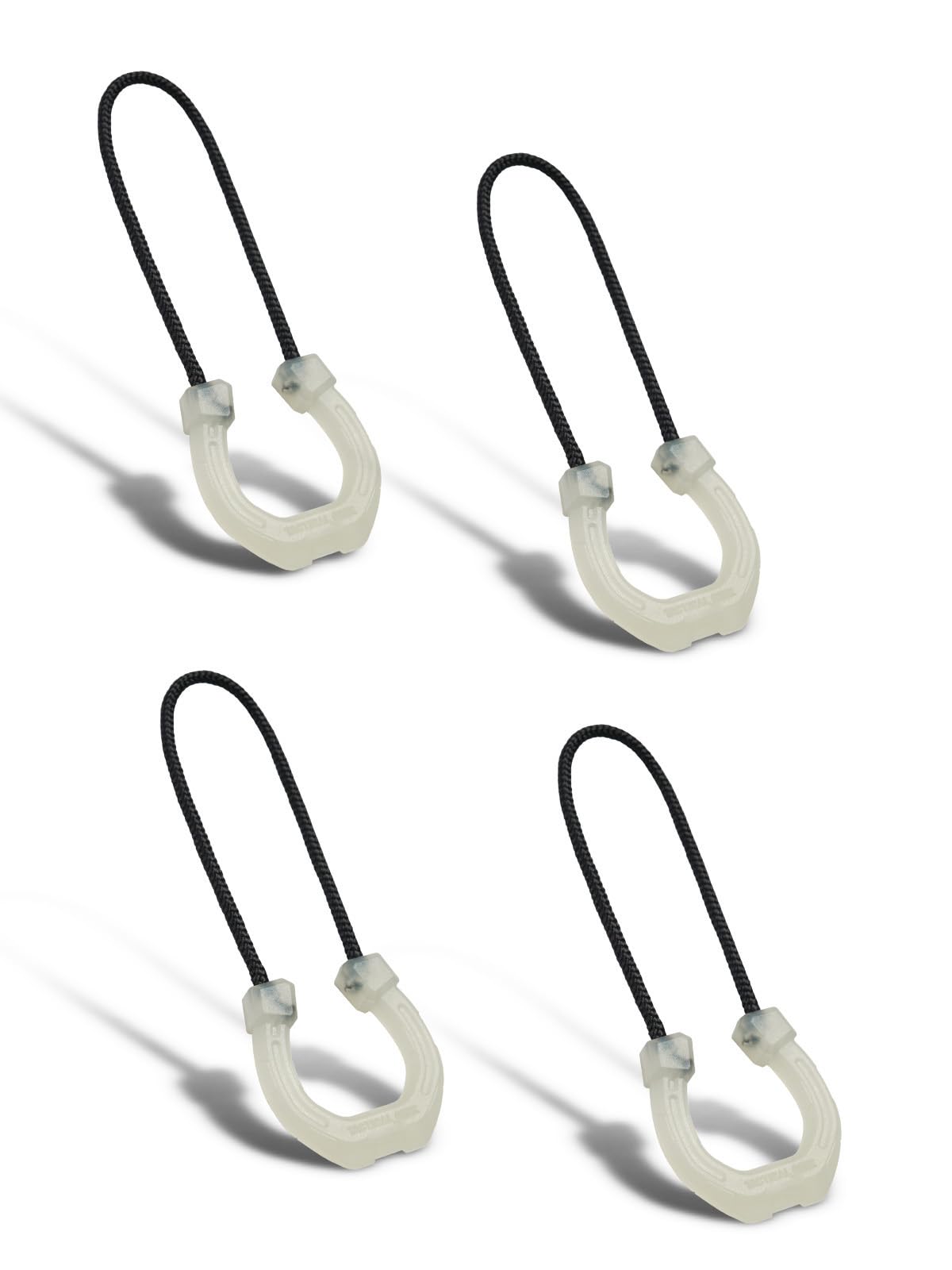 TACTICAL_GEEK G14 Zipper Pulls, 4 Pieces Puller Head, Strong Nylon Cord, Zipper Pulls Replacement for Backpack, Jacket, Purse, Handbag, Sweatshirt (White)