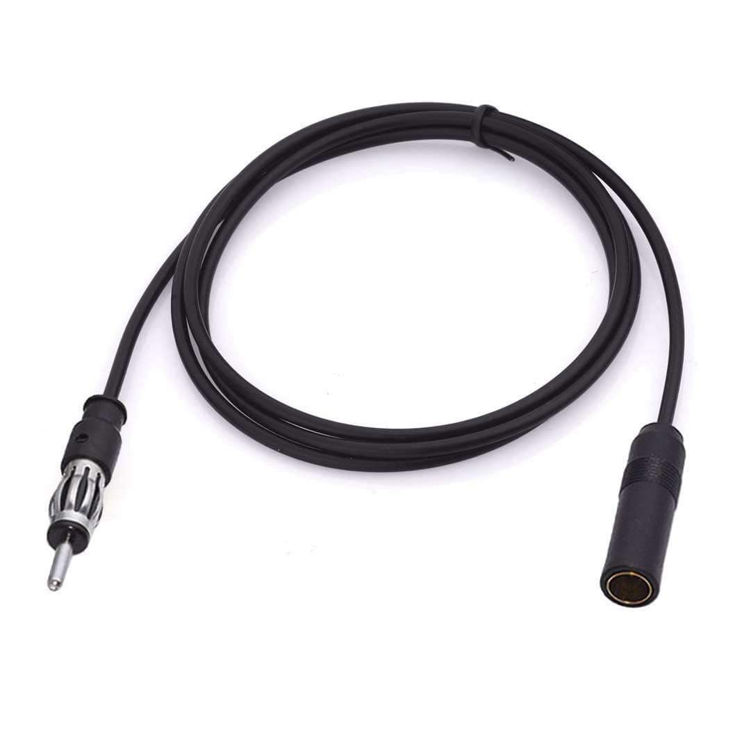 Car FM AM Radio Antenna Extension Cable 3 feet / 1m Cord DIN Plug Connector Coaxial Cable for Vehicle Truck Car Stereo Head Unit CD Media Receiver Player