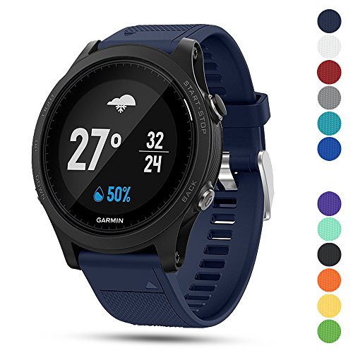 Feskio Garmin Forerunner 935 GPS Accessory Watch Band, 22mm Width Soft Silicone Quick Install Sport Watch Strap Bracelet Wristband for Garmin Forerunner 935 GPS Smart Watch