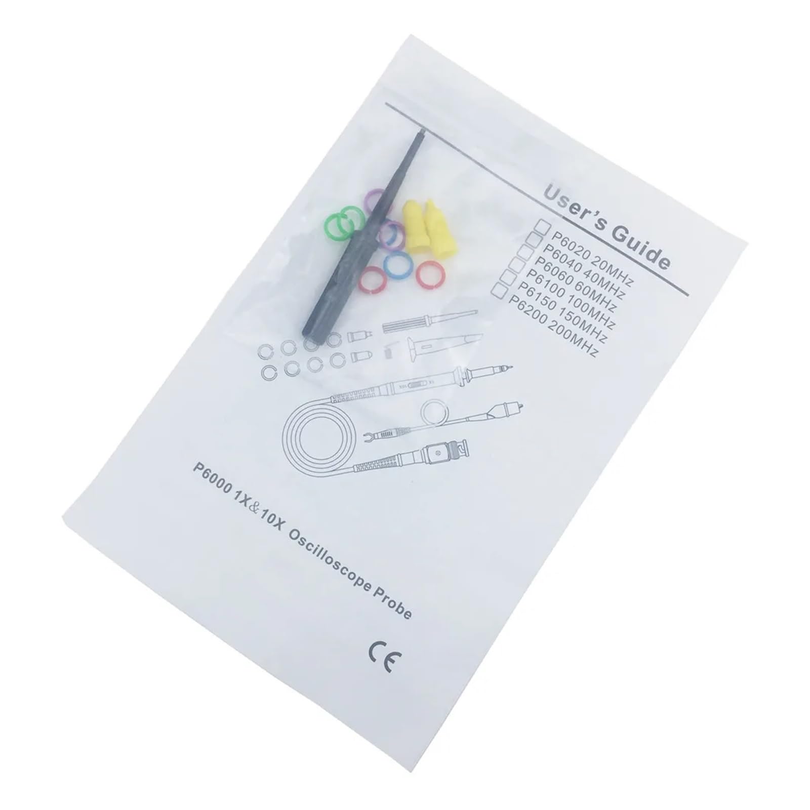 2pcs Oszilloskop Sonde Kit P6100 100MHz 1X 10X Hochpräzise Krokodilklemme Niedrige passive Impedanzdämpfungssonde (Color : P6040 40MHz)