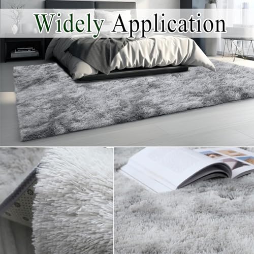 Tapis pour salon NINGBAI gris clair moelleux douceur pour chambre - 8