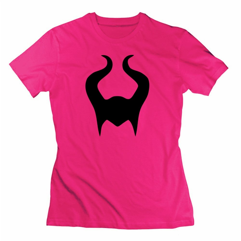 Maleficent Horns Designed Large Series T-shirt Women Round-collar