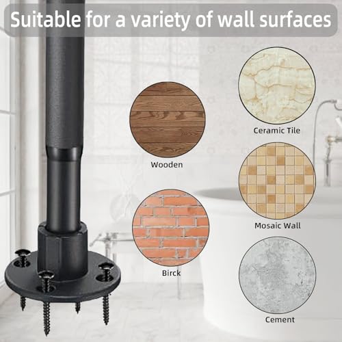 Image of L Shaped Shower Curtain Rod, (44.1 inch-54.3 inchx44.1 inch-54.3 inch) Adjustable Curved Shower Rod, 90 Degree Corner Shower Rods for Bathroom Bathtub Clothing Store Locker, locker rooms, fitting rooms, Black