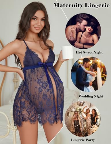 Image of Avidlove Women Sexy Lingerie Babydoll Lace Chemise Eyelash Wedding Brial Lingerie