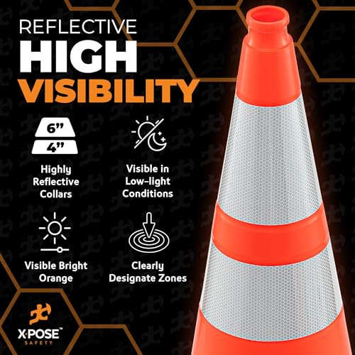 Image of Xpose Safety 28 Inch Orange Traffic Cones
