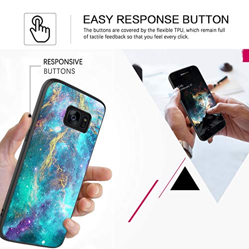 Bentoben Galaxy S7 Case, Phone Case Samsung S7, Slim Fit Glow In The Dark Shockproof Protective Hybrid Hard Pc Soft Tpu Bumper Drop Protection Non-Slip Girls Women Covers For Samsung S7, Nebula Design #TOP4