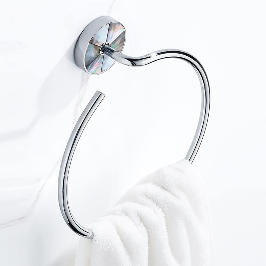 LSLYTQ Shell Light Luxury Towel Holder, Towel Ring, Bathroom Towel Hanger, Nordic Gold Towel Ring Rack