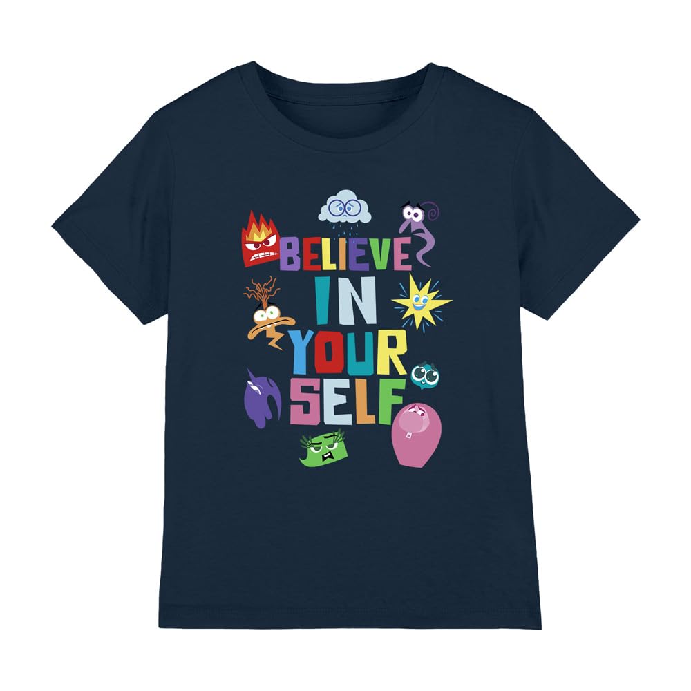 Inside Out 2 Believe in Yourself Unisex Kids T Shirt, Navy, 12-13 Years