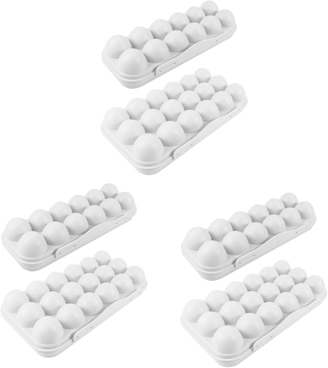 Angoily 6 Pcs Egg Holer Clear Container with Lid Travel Fridge Containers for Food Magazine Holder Egg Holder for Fridge Egg Tray for Travel Tray Drawer Tray Crisper Superimposed